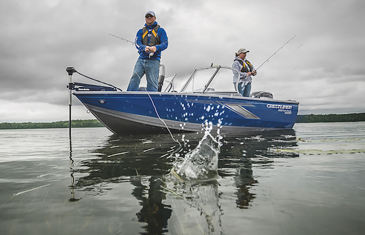 Crestliner's new Fish Hawk 1650 has a 12-gallon livewell in the bow and a 15-gallon well in the stern, all in a 16-foot package. (Photo courtesy of GameandFishMag.com)