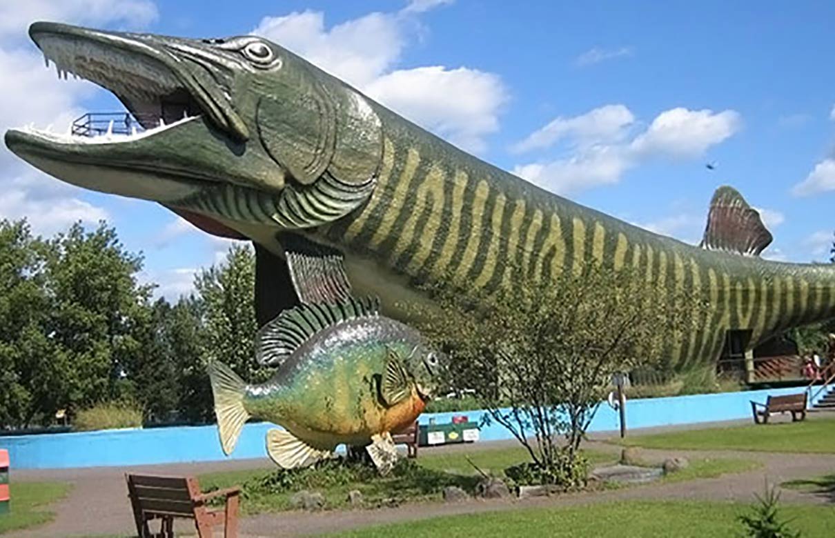 Those who love fishing will enjoy the 7 Wonders of the Fishing World, including the "Shrine to Anglers," the giant muskie that is part of the National Fresh Water Fishing Hall of Fame. (Photo courtesy of National Fresh Water Fishing Hall of Fame)