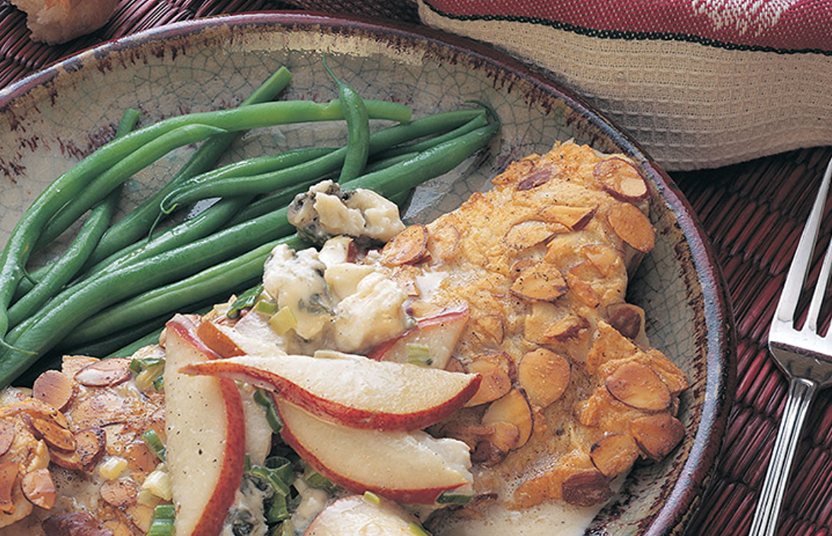 We recommend accompanying almond crusted walleye with a light green salad or blanched, crispy vegetables. (Photo courtesy of In-Fisherman.com)