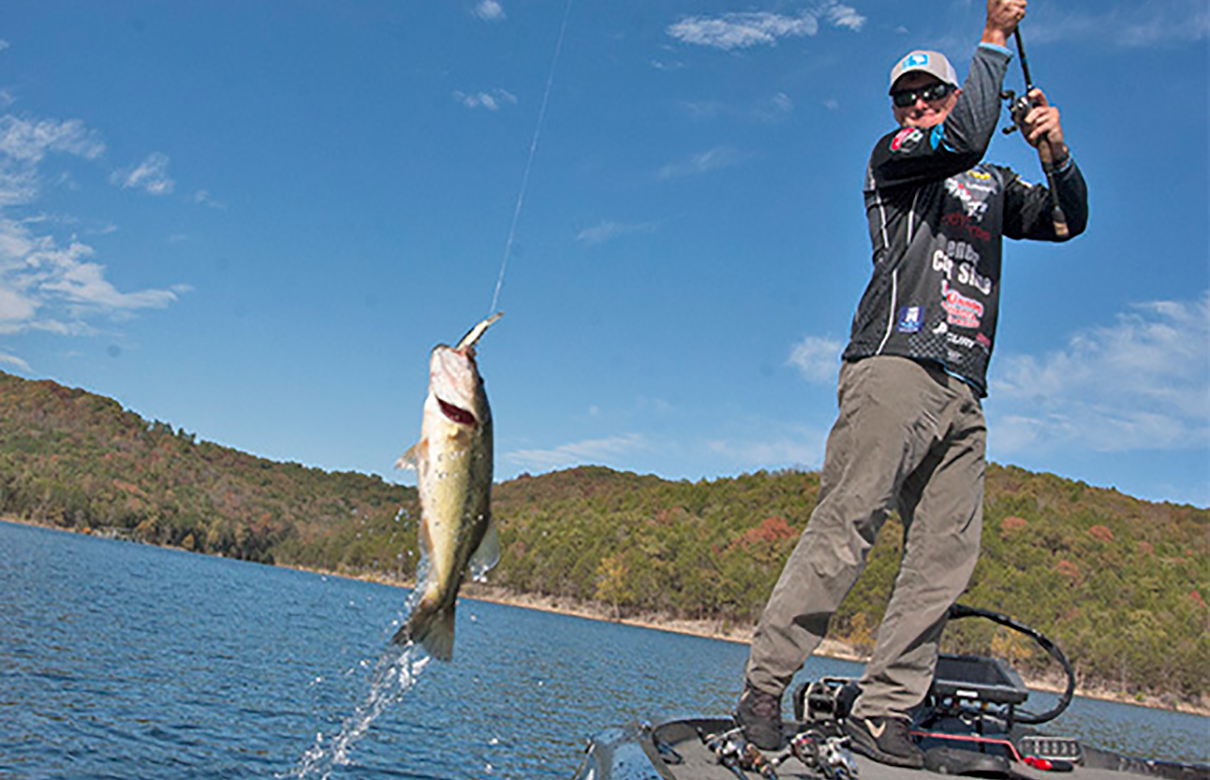 Dustin Connell changes up his jerkbait retrieve in the fall to get fish to show themselves in areas where shad are present. (BassFan photo)