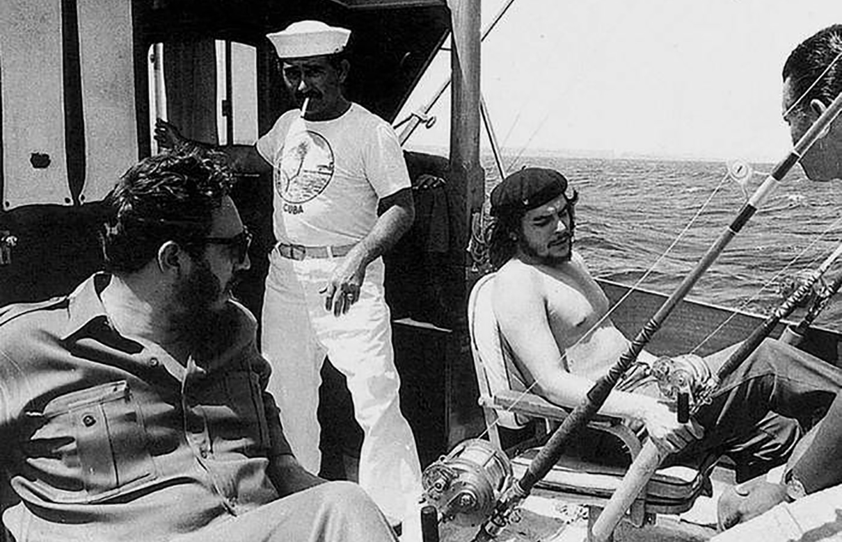 Fidel Castro and Che Guevara marlin fishing off the coast of Cuba in 1960. The pairing of these two revolutionaries for a fishing tournament is but one unusual anecdote in the annals of fishing. (Photo courtesy of WorldFishingNetwork.com)