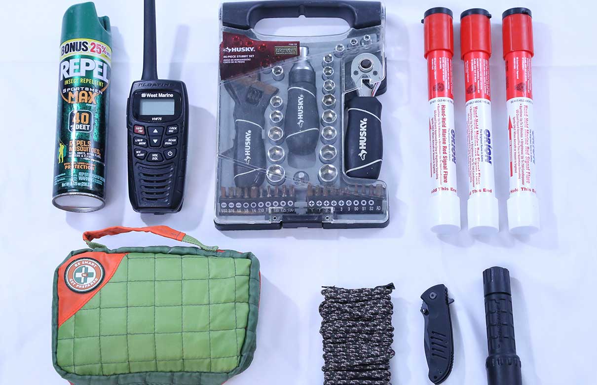 Just a few of the essentials that go with me every time I'm on the water. (Photo courtesy of FloridaSportsman.com)