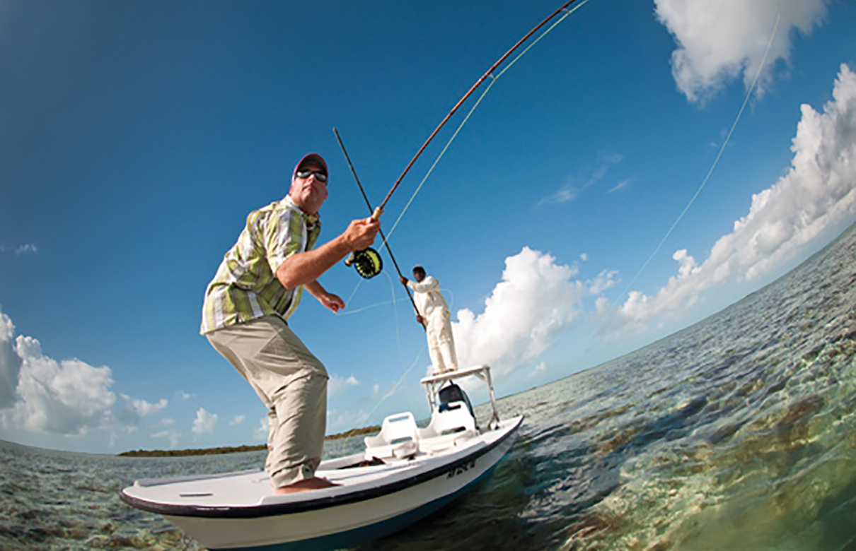 When using a backcast, turn your body slightly sideways and cast sidearm so you can swivel your head and keep your eyes on your target. (Louis Cahill photo)